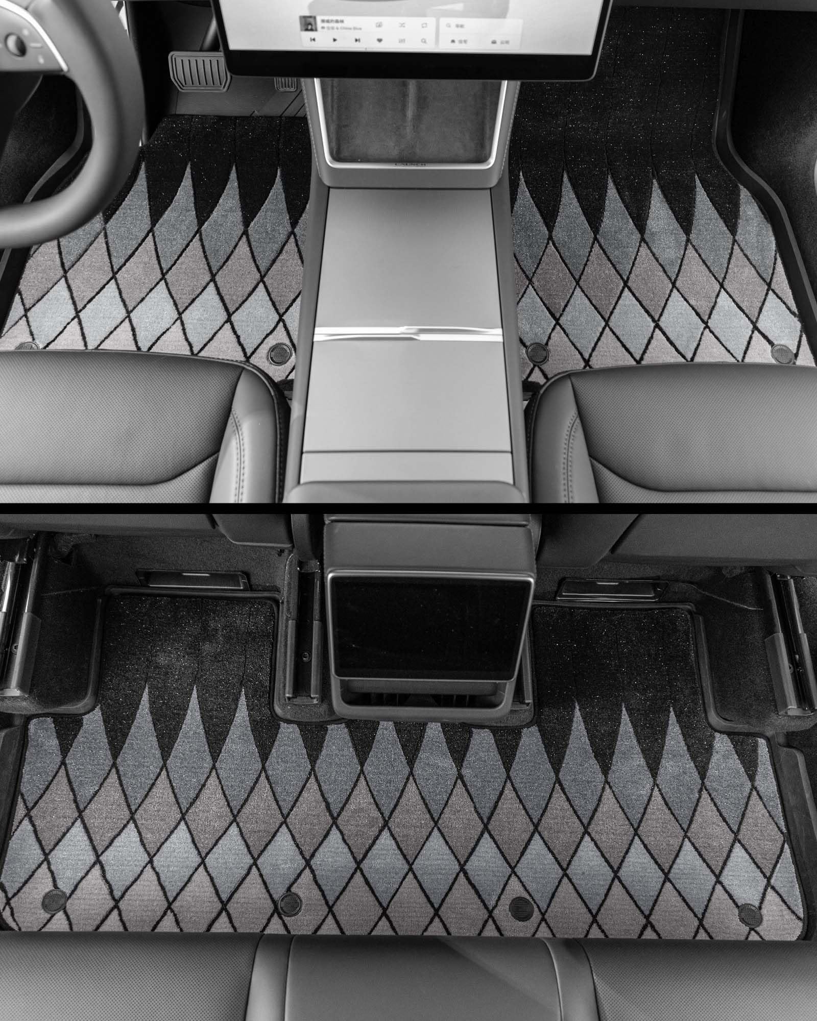 3W na Teslę Model Y 2025 2026 Juniper Premium/Performance komplet 10-częściowych dywanika i wkładu do bagażnika z dywanikami StarrySky, nie dla standardowego Model Y 2026, dywaniki TPE na każdą pogodę