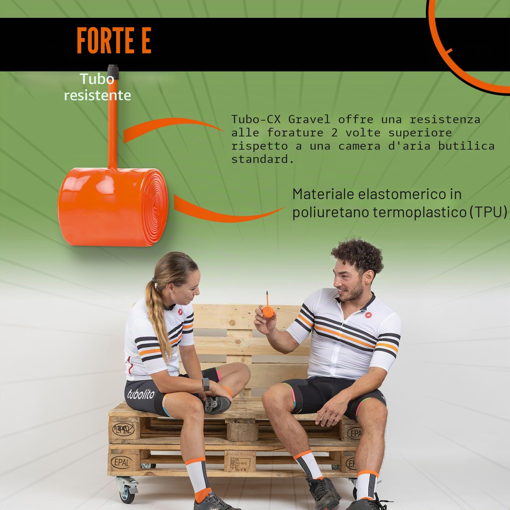 Tubolito CX/Gravel 700C x 32-50 mm, valvola Presta 42 mm/60 mm, leggera, resistente e compatta, compatibilità con cerchioni e freni a disco