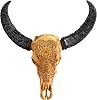 Skull Bliss - Authentic Real Taxidermy Hand-Carved Buffalo SkullUnique Real Bull Skull Wall DecorGenuine Western Home Decor Hand-Carved Horns