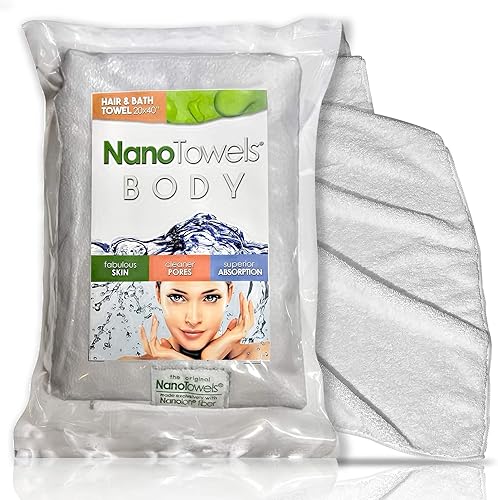 Nano Towels - Toalla de baño y ducha corporal. Enorme y súper absorbente. Limpia la suciedad, el aceite y los cosméticos. Úsalo como toalla de lujo