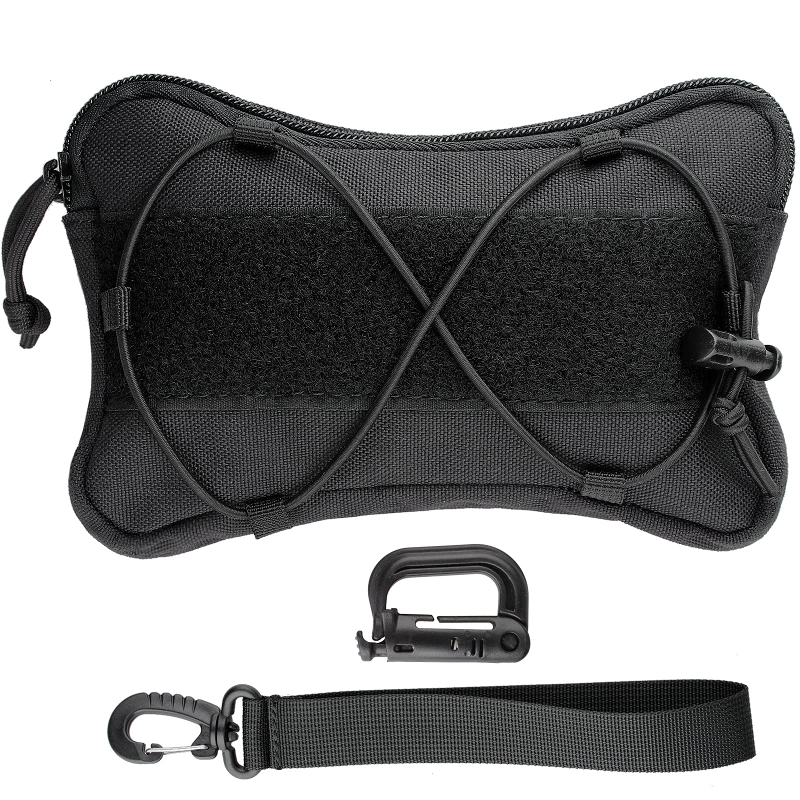 LIVANS Tactical K9 Side Bag, Small Horizontal Molle Pouch for Service Dog Harness Tactical Dog Vest Attachment Saddlebag Bone Shape for K9 Military, Training
