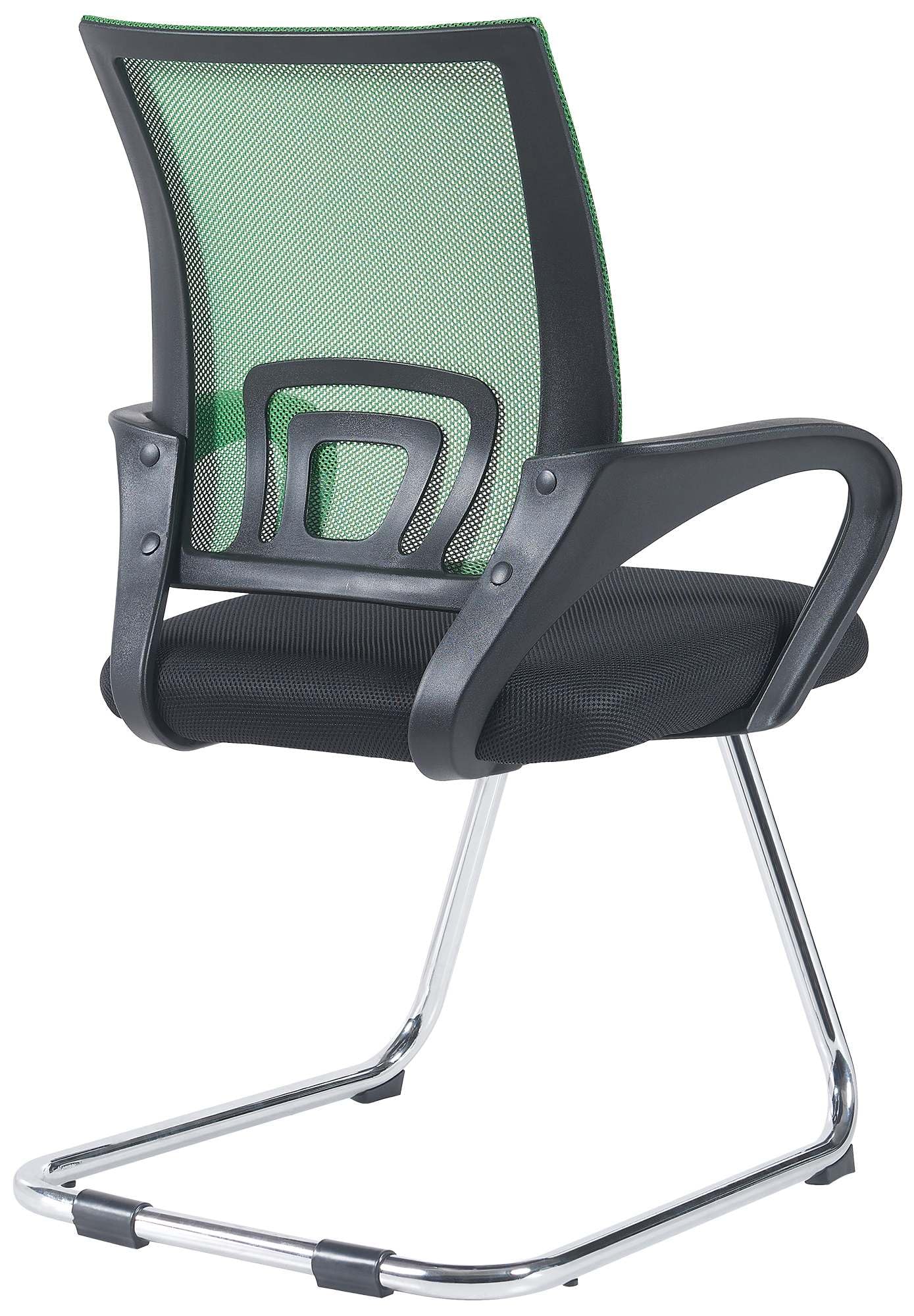 CLP Chaise De Visiteurs Eureka en Maille I Siège Zone D'attente avec Accoudoirs I Chaise avec Piètement en Métal I Patins antidérapant Couleur:Vert