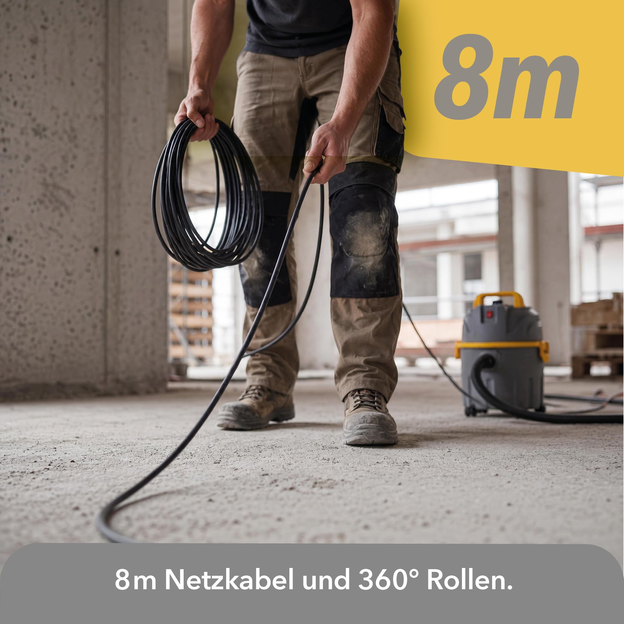 G.I.V. JHS15 Nass- und Trockensauger 15L 1000W 16kPa HEPA Filter beutelloser Staubsauger