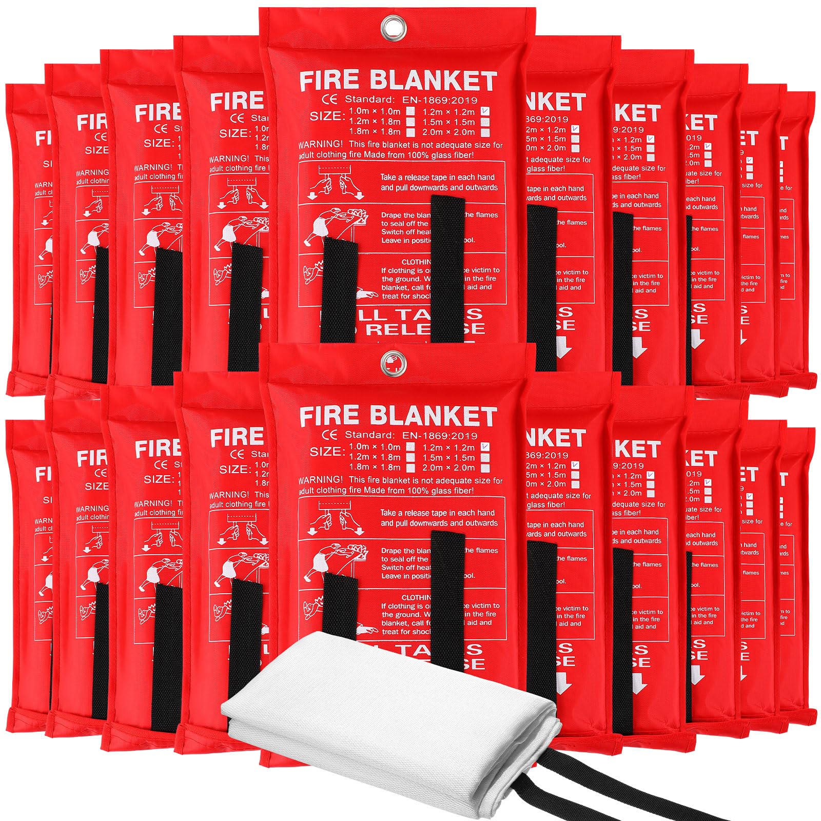 Fire Blankets - 8 Pack Emergency Fire Protection -8