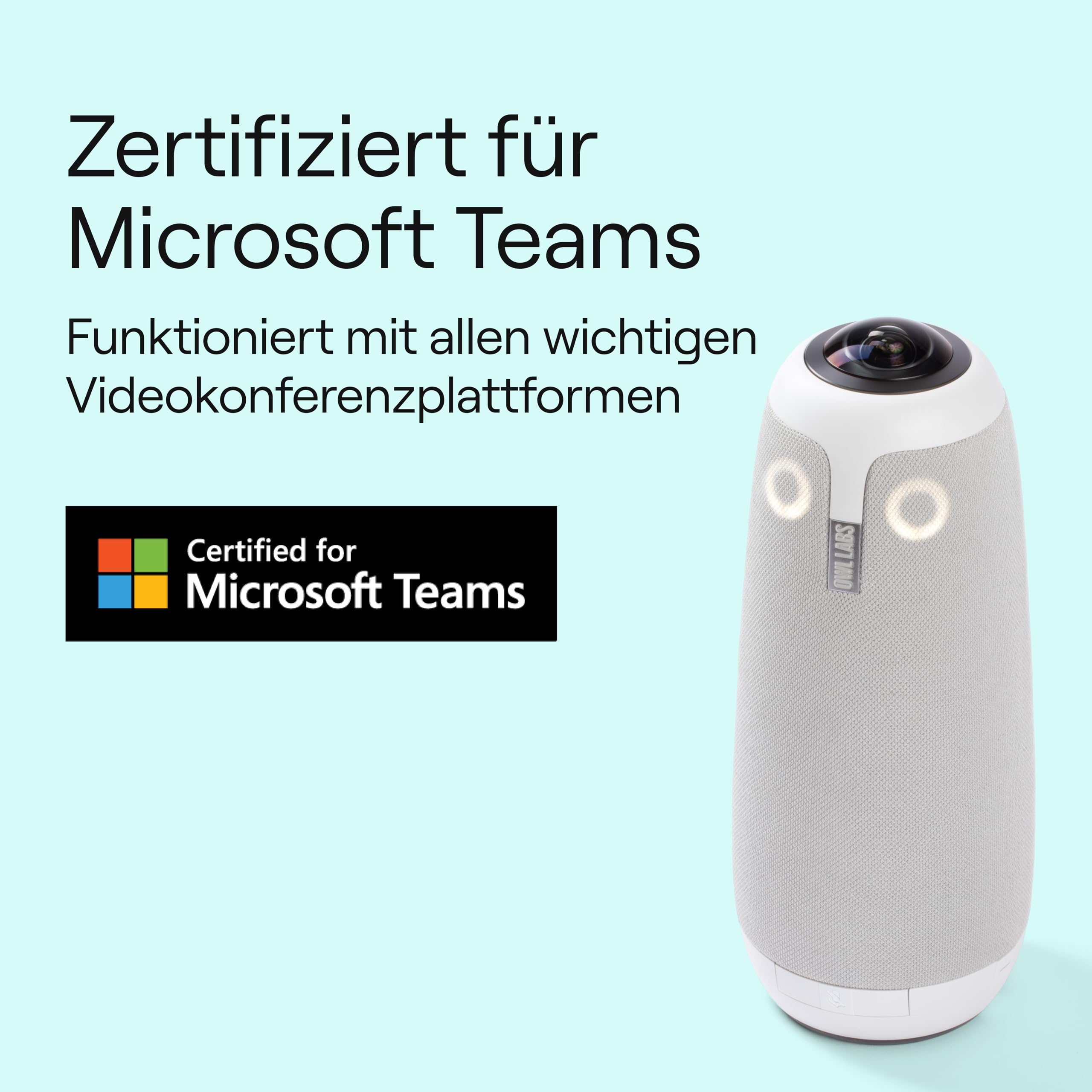 Owl Labs Meeting Owl 3 – 360-Grad, 1080p HD Smart Videokonferenzkamera, Mikrofon und Lautsprecher (automatischer Lautsprecher-Fokus, Smart Zooming und Rauschunterdrückung)
