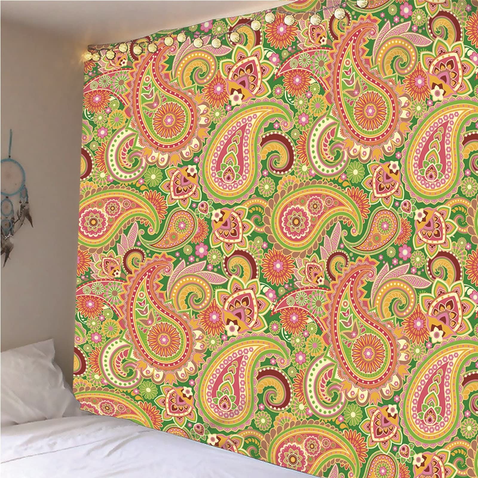Aeici Arazzo da parete in tessuto, arazzo da soffitto con fiori etnici, 240 x 220 cm