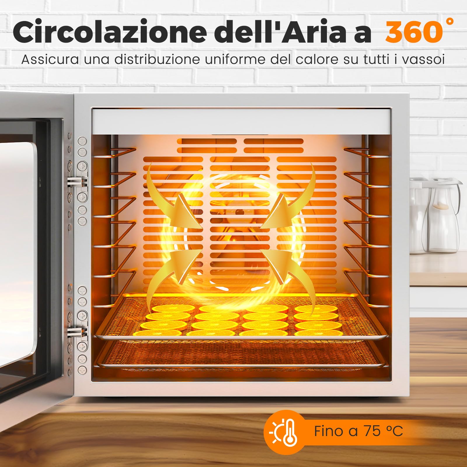 COSTWAY 850W Essiccatore Alimentare 8 Vassoi Acciaio Inox, Timer 48 Ore