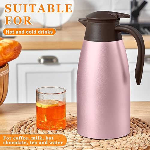 Miniatura 5 de Norme 2 jarras térmicas de café de acero inoxidable aisladas para líquidos calientes, dispensador térmico de crema con cepillos para mantener la