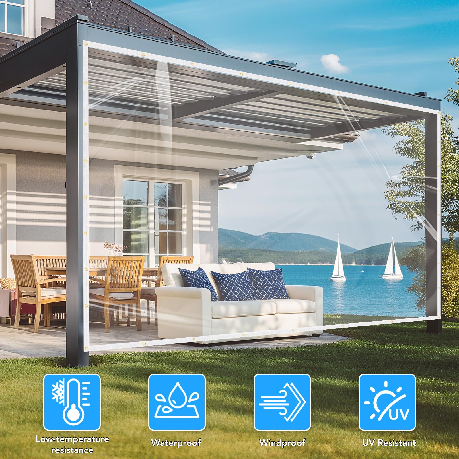 Amazon.com: Sunocity 8x10ft Clear Tarp, 14mil Clear Tarps Heavy