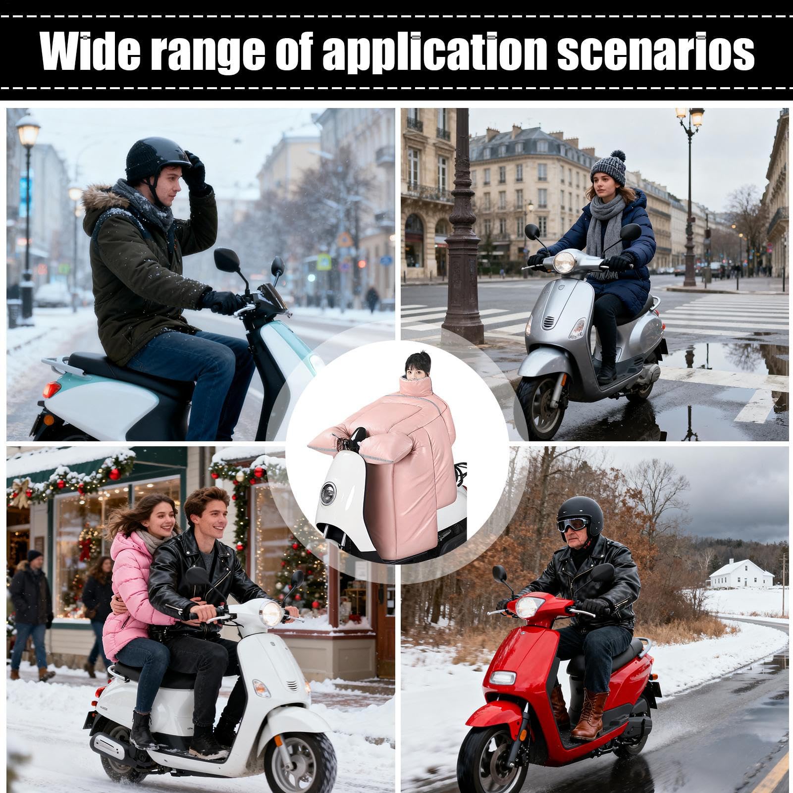 Motorrad Beinschürze Wasserdichte Steppdecke | Plüschfutter Motorrad Winddichter Beinschutz inklusive Handschuhen Für Schutz Von Knie Brust Und Nacken Im Winter