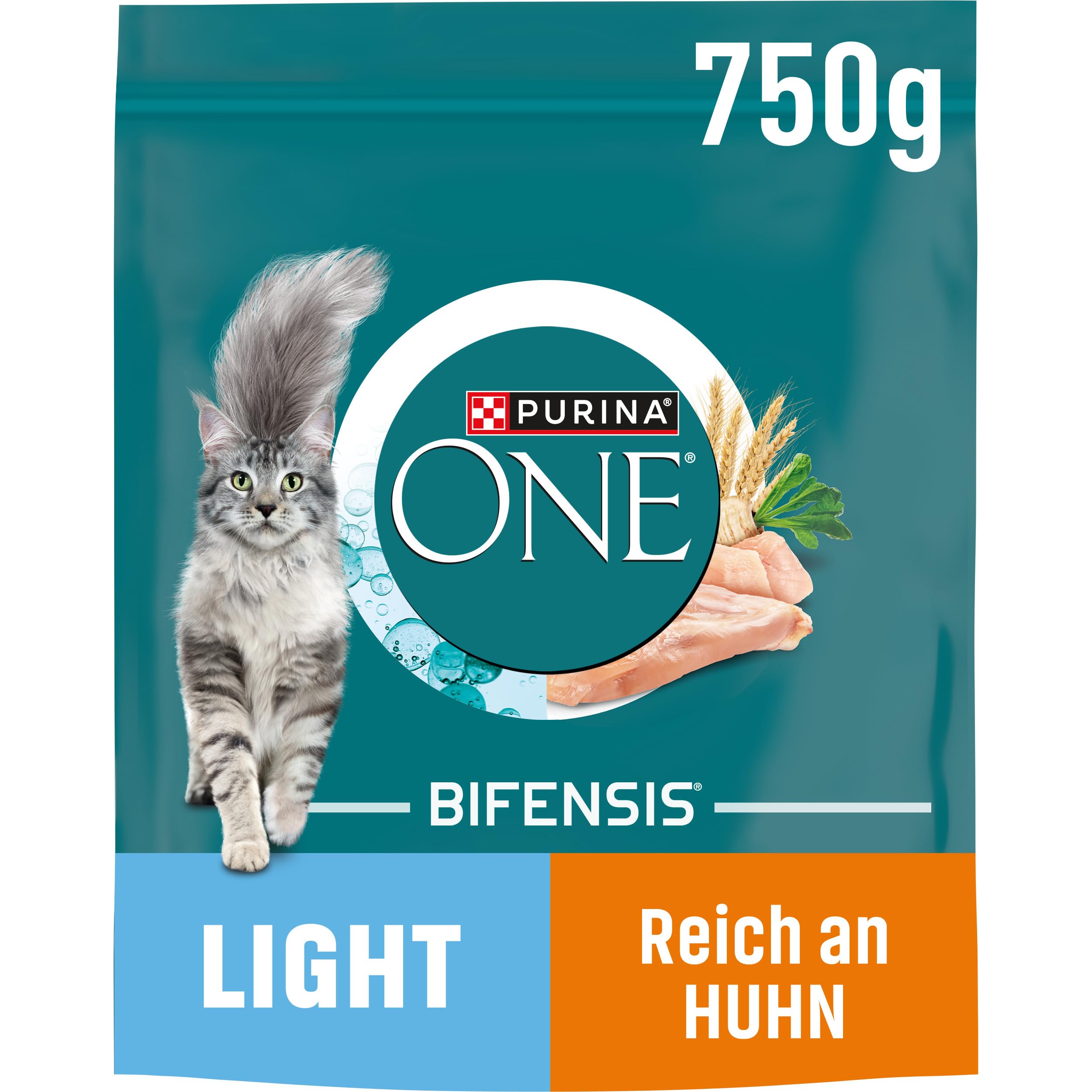 PURINA ONE BIFENSIS Light Kattenvoer, droog, rijk aan kip, verpakking van 6 stuks (6 x 750 g