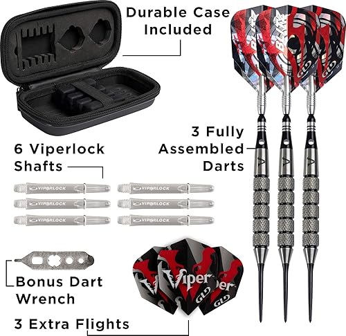Miniatura 4 de Viper Blitz - Dardos de punta de acero de tungsteno 95% con estuche de almacenamientoviaje