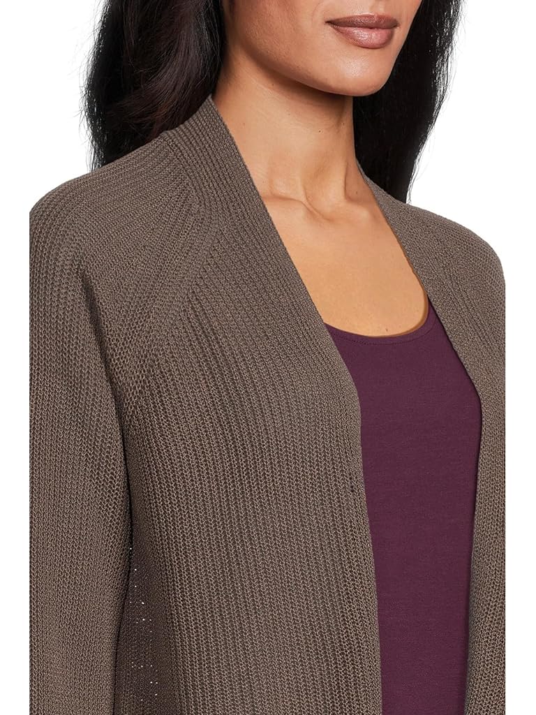 Pink Eileen Fisher Cotton Silk Cord Cardigan