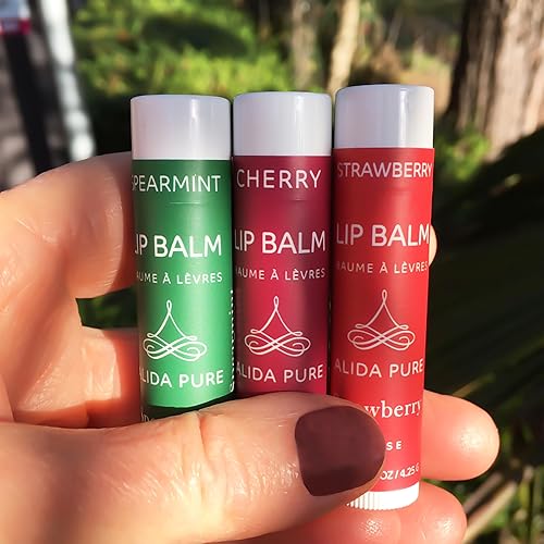 Miniatura 5 de Colección de bálsamo labial de menta y bayas, juego vegano, sin cera de abejas, sin aceite de coco, aguacate y, aceite de jojoba orgánico, vitamina