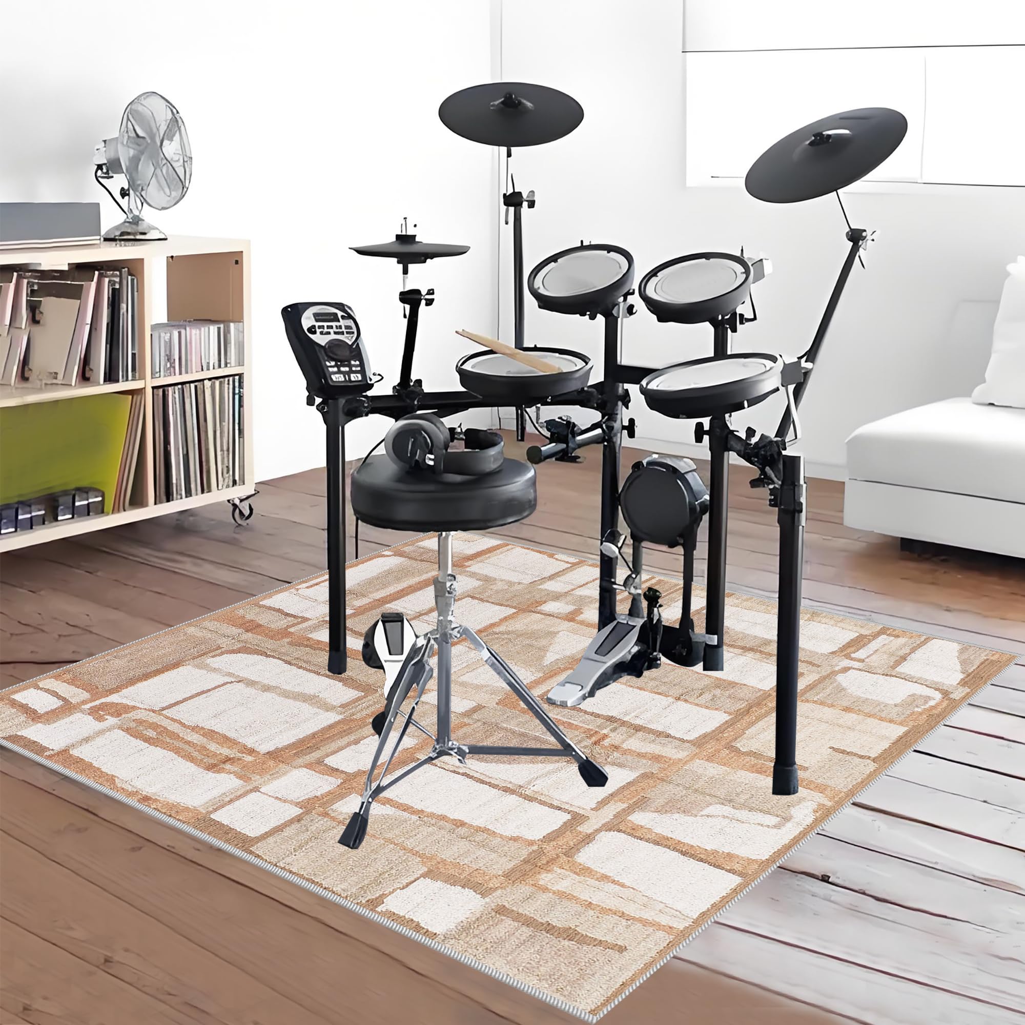 Tappetino Batteria, Tappeto per Batteria Acustica, Tappeto Insonorizzato Professionale, Drum Carpet Rugs, Elettronico Drum Tappeto, Tappeti Antiscivolo per Batteria, Tappeto per Tamburi 230 x 180 cm