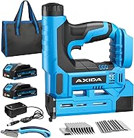 PowerTools 21V Cordless 18 Gauge Brad Nailer & Stapler Kit with 2 Batteries - Upholstery, Trim, Carpentry Tool