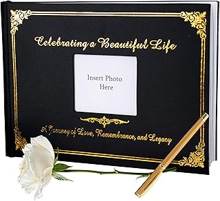 MARKKULA Funeral Guest Book for Memorial Service – Celebration of Life Sign in Book - Condolence Book - Memory Book for Funeral - Hardcover Register Book for Guests to Share Memories & Tributes