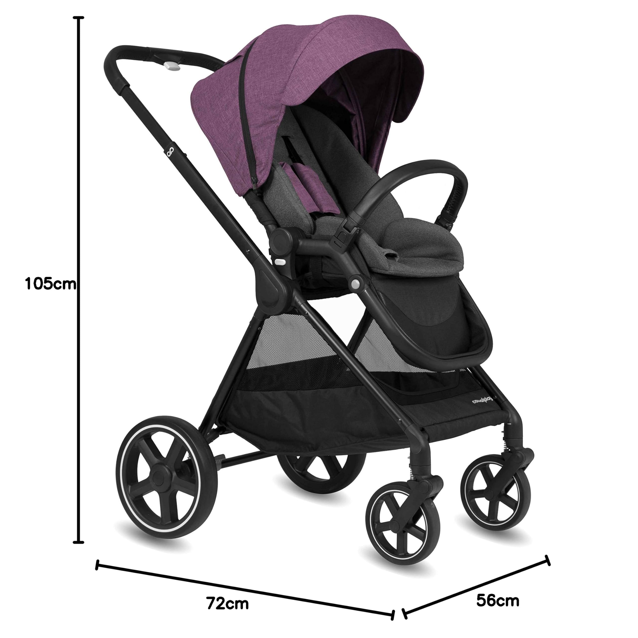 Cochecito de paseo Casualplay Optim, con capazo y grupo 0+ i-size, color Purple