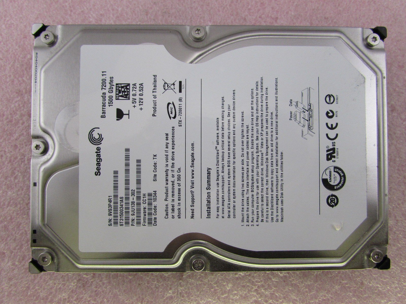 SEAGATE部品番号ST3160212A、 bme6fzu