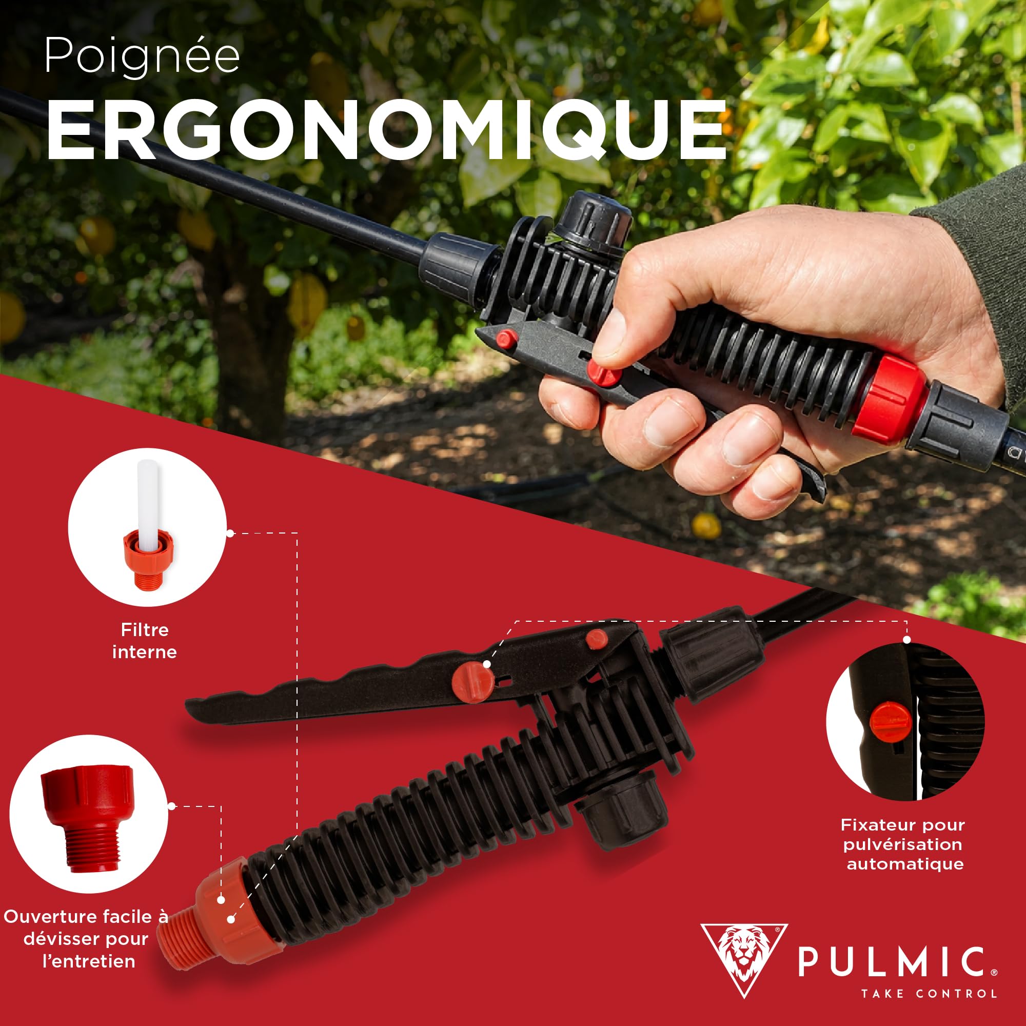 PULMIC Pegasus 15L Pulvérisateur Électrique à Dos avec Batterie Lithium 25V Max, Pulvérisateur Dorsal Jardin Agricole, Jusqu’à 15h d’Autonomie, 3 Vitesses, 3 Buses