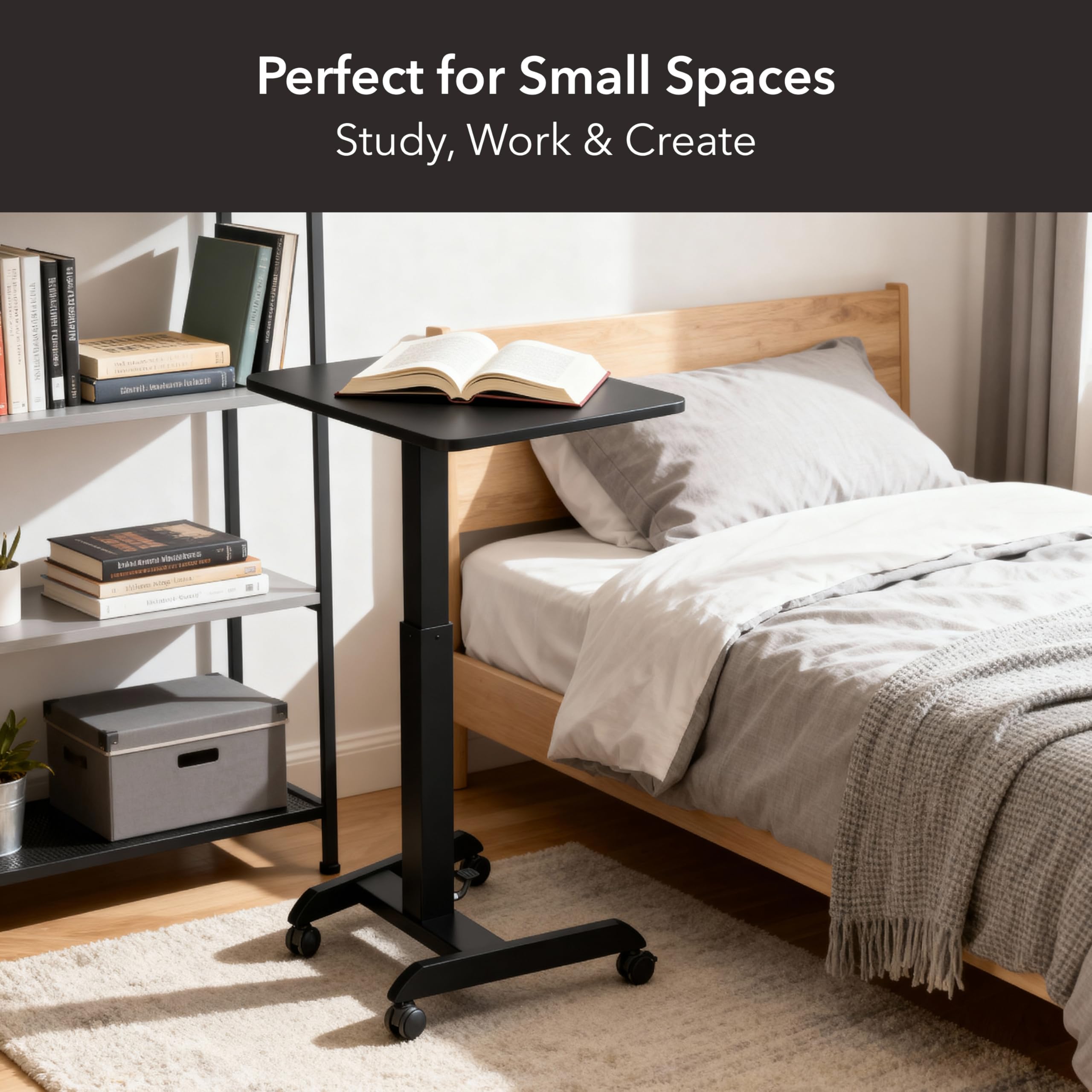 Mount-It Rolling Laptop Desk Adjustable Height 29 6 -44 2 Mobile Workstation Cart with 23 6 x 20 — view 9