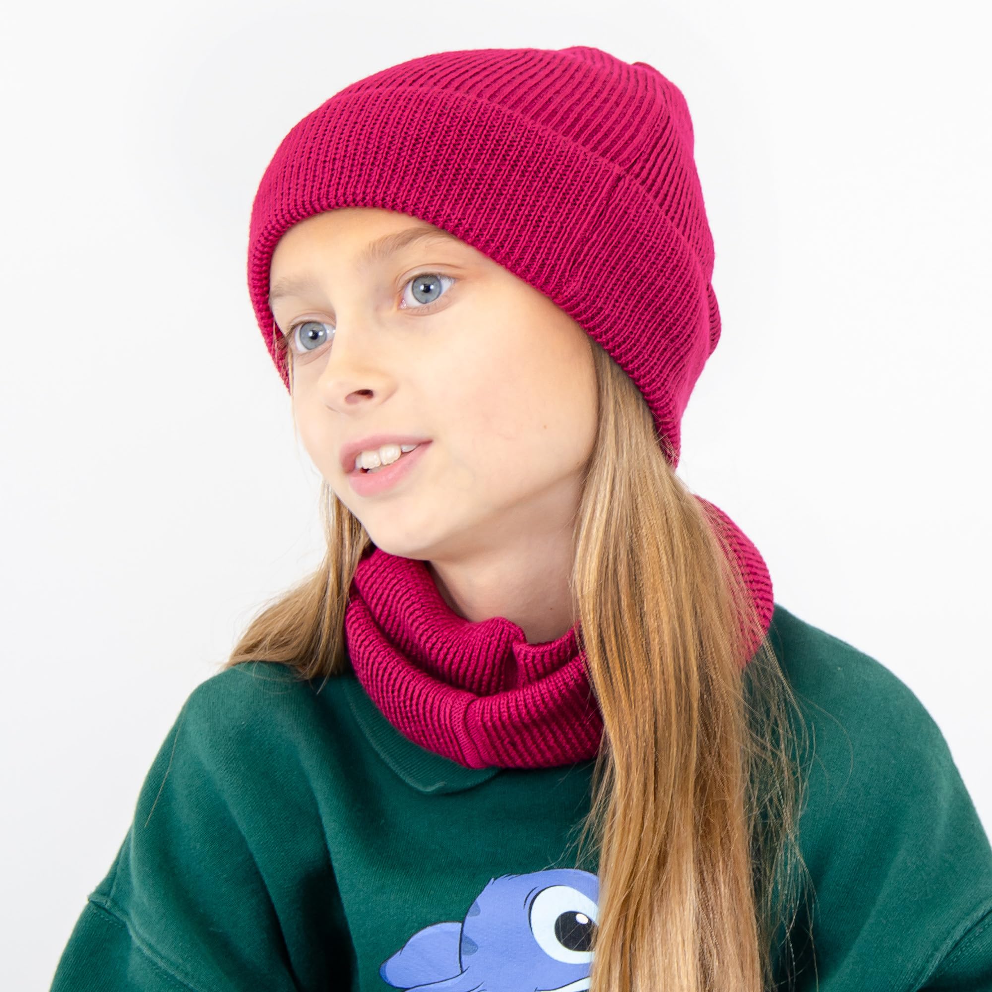 molti Dziecięca czapka beanie i komin – wełna z merynosów, czapka z dzianiny i szal typu loop dla chłopców i dziewczynek, ciepła i oddychająca, wiosna i jesień, w 5 kolorach