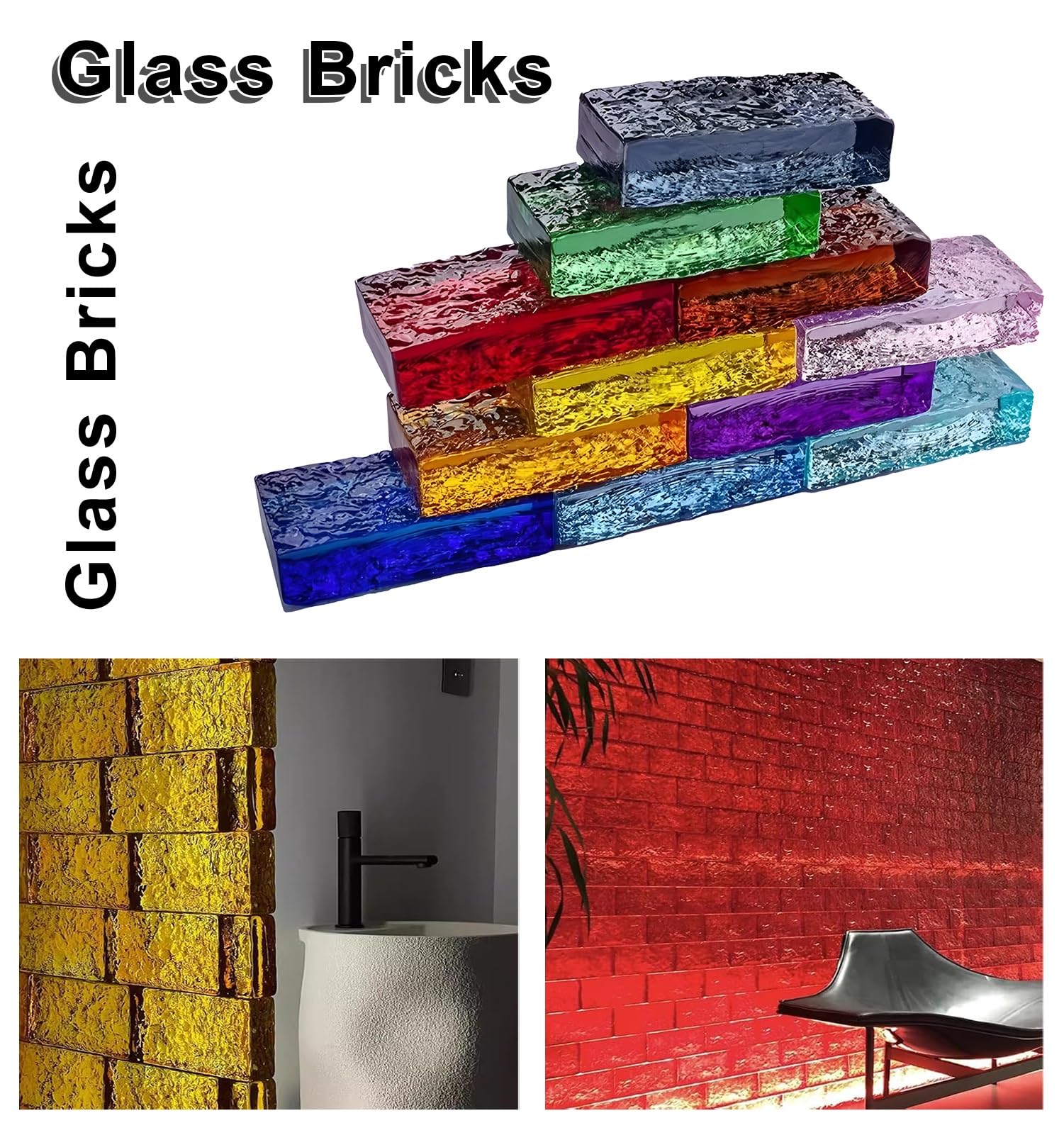 C s blok kryształowy bric 19,8 x 9,9 x 4,8 cm do dekoracji wnętrz projektów rzemieślniczych i ekspozycji i materiałów budowlanych