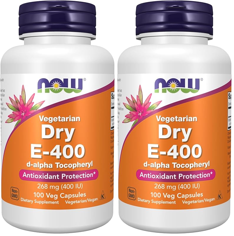 NOW Foods Vitamina E com d-alfa tocoferil 268 mg (400 UI), 200 cápsulas vegetarianas