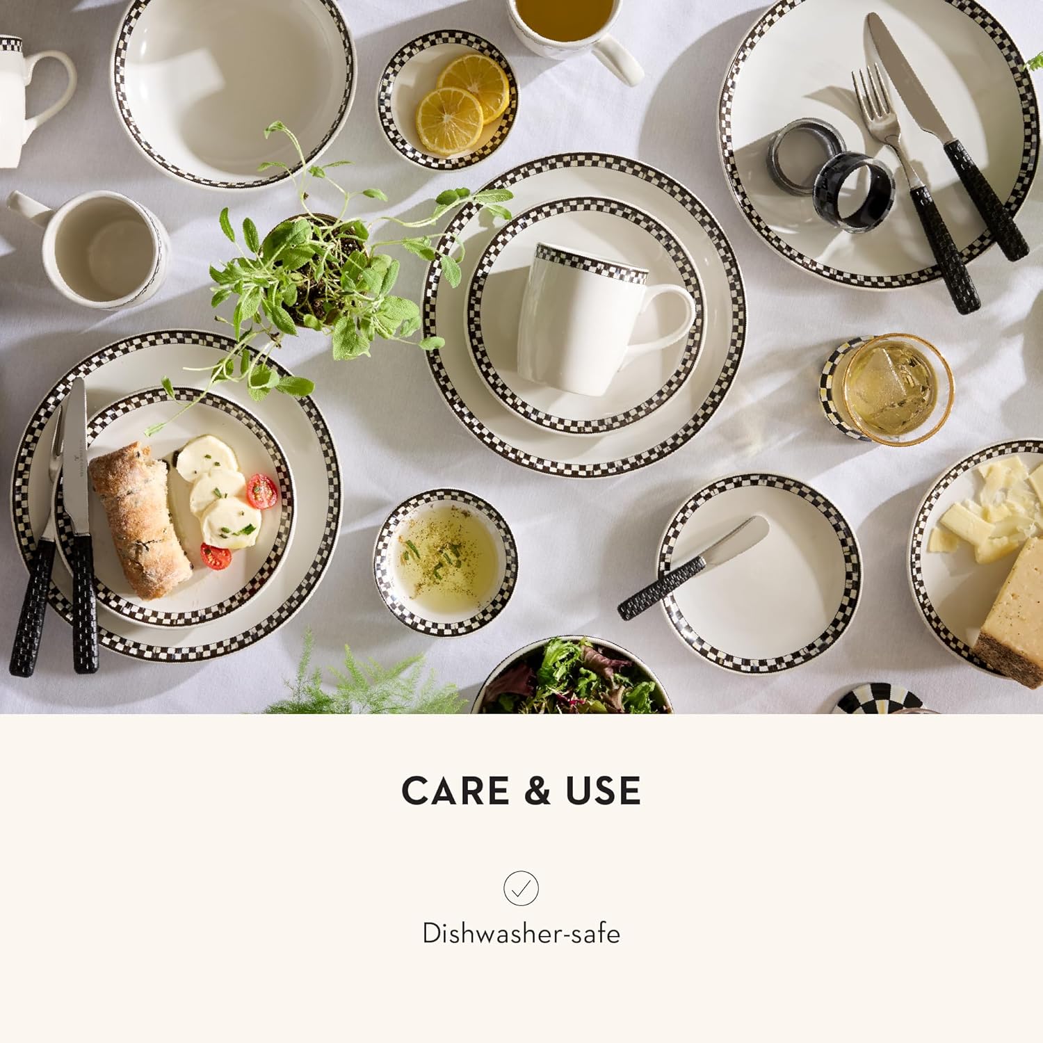 MACKENZIE-CHILDS 5-Piece Everyday Place Setting, Dishwasher-Safe Flatware Set, Black