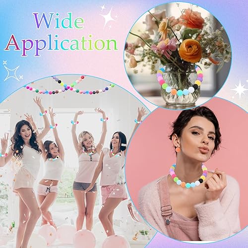 Miniatura 6 de Huquary 50 cuentas de diamantes de imitación para el día de San Valentín de 0.78 pulgadas (0.787 in), cuentas redondas de bola de disco de colores