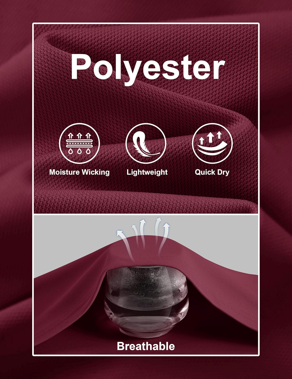 MAGCOMSEN Mens Polo Shirts Short Sleeve Moisture Wicking Performance Collared Shirt Athletic Casual Golf Polos - Image 5