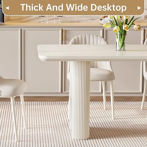 Miniatura 5 de Juego de comedor moderno de 7 piezas, juego de mesa de comedor de 78.97 pulgadas para 6, mesa de cocina rectangular con 6 sillas, mesa de comedor