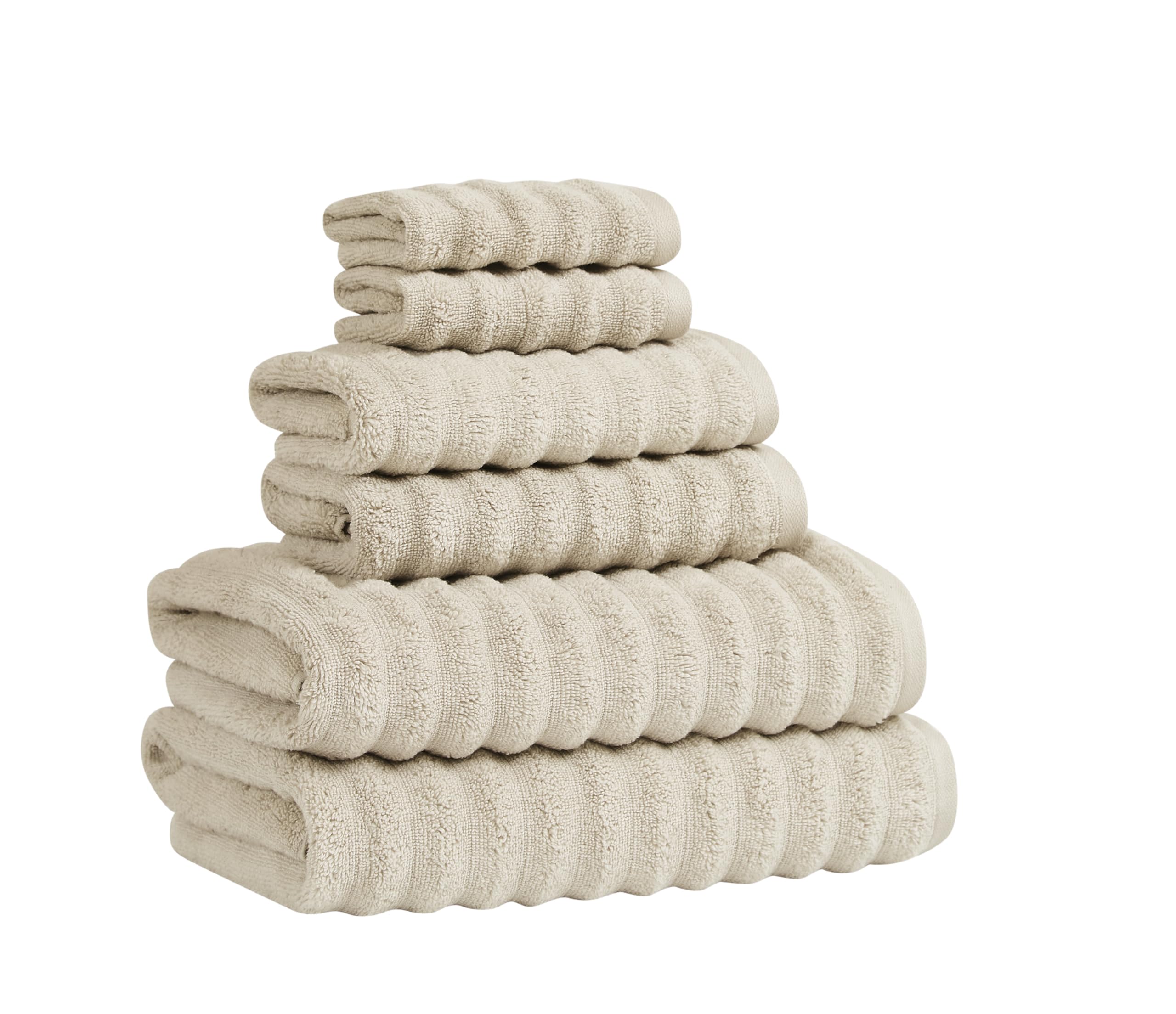 Amazon.com: London Fog Zero Twist Ribbed 6 Piece Towel Set