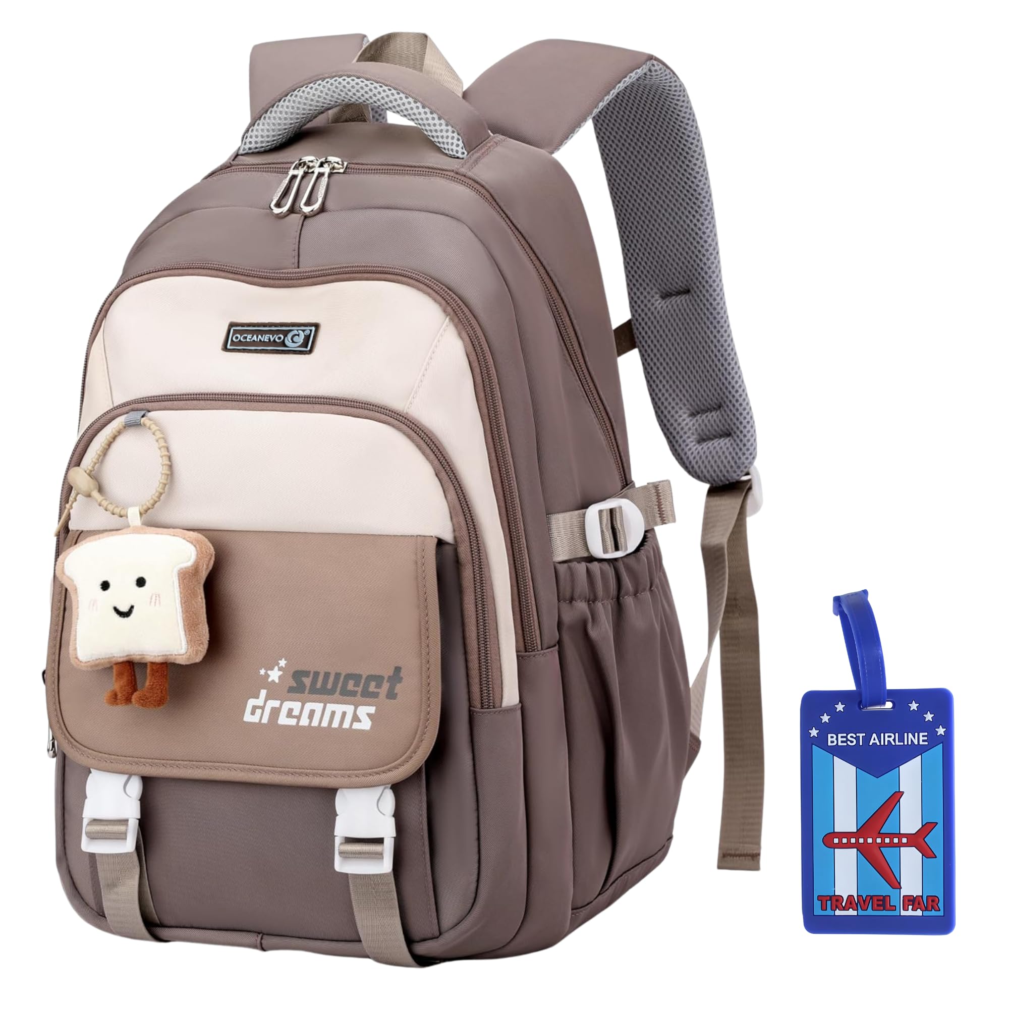 College Bag for Girls WITH Luggage Tag and Bag Charm, School Bag for Girls 12-14 Years, Laptop Bag for Women for Office-image-42