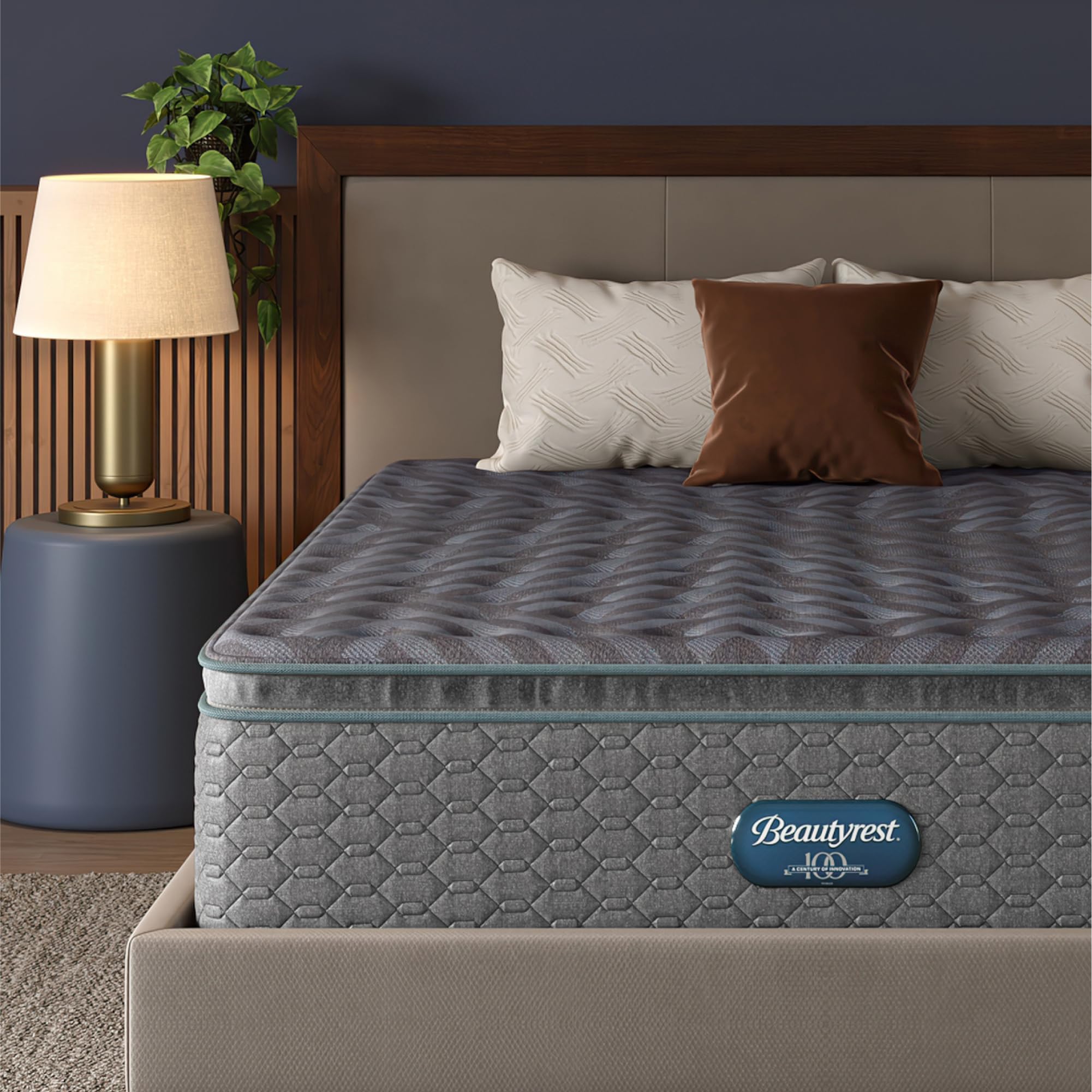 Condition photo showing New/Like New for beautyrest days end medium firm pillow top 14.75" mattress - queen - cooling tech, supportive durable pocketed coils, pressure relief, motion separation; 100 night sleep trial and 10 year warranty