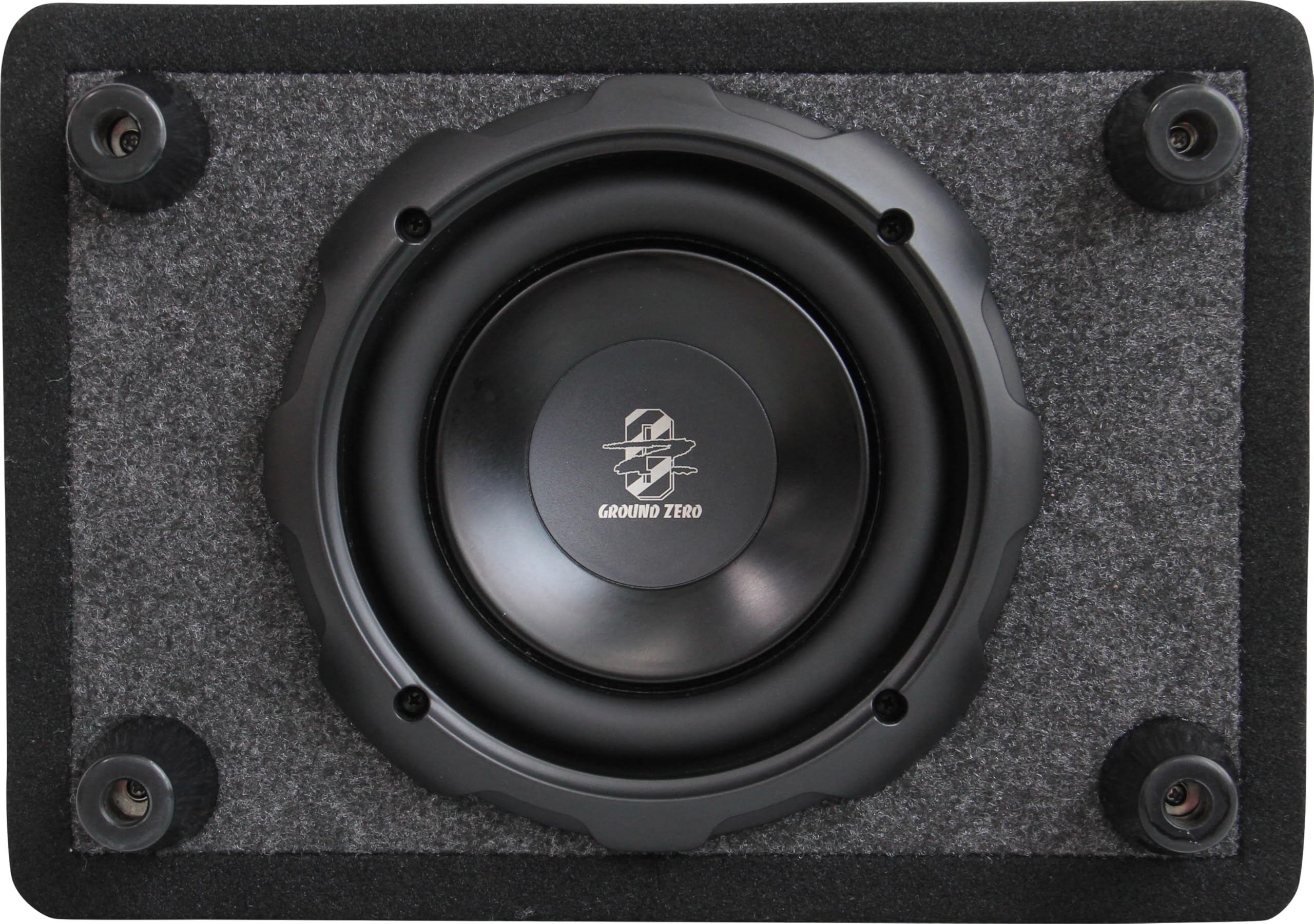 Ground Zero GZCS 20SUB-ACT Aktiv-Gehäusesubwoofer, 20cm, 250W RMS, 50-150Hz, Downfire, 9-16V, Holz