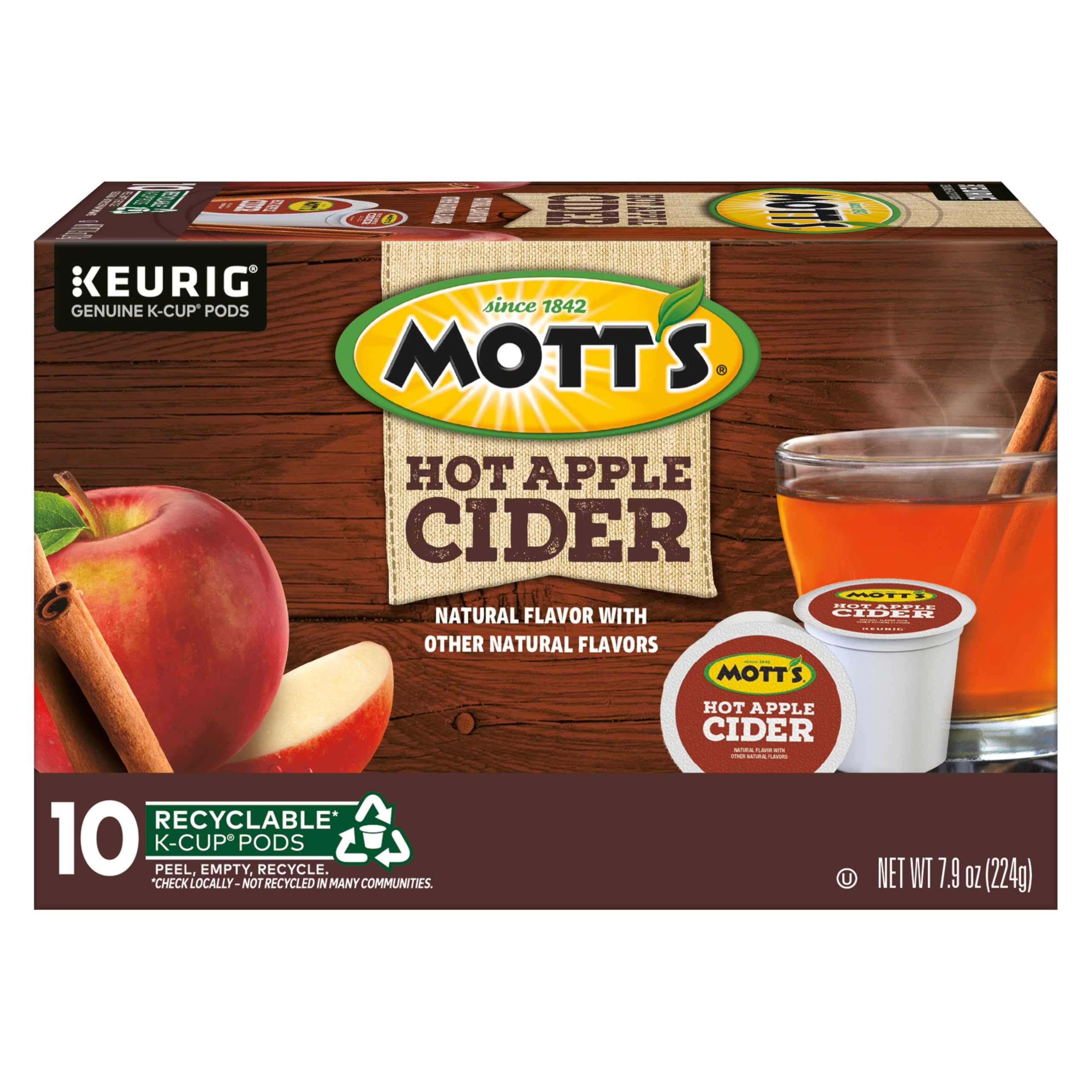 Keurig Mott's Hot Apple Cider, 60 Count (6 Packs of 10)