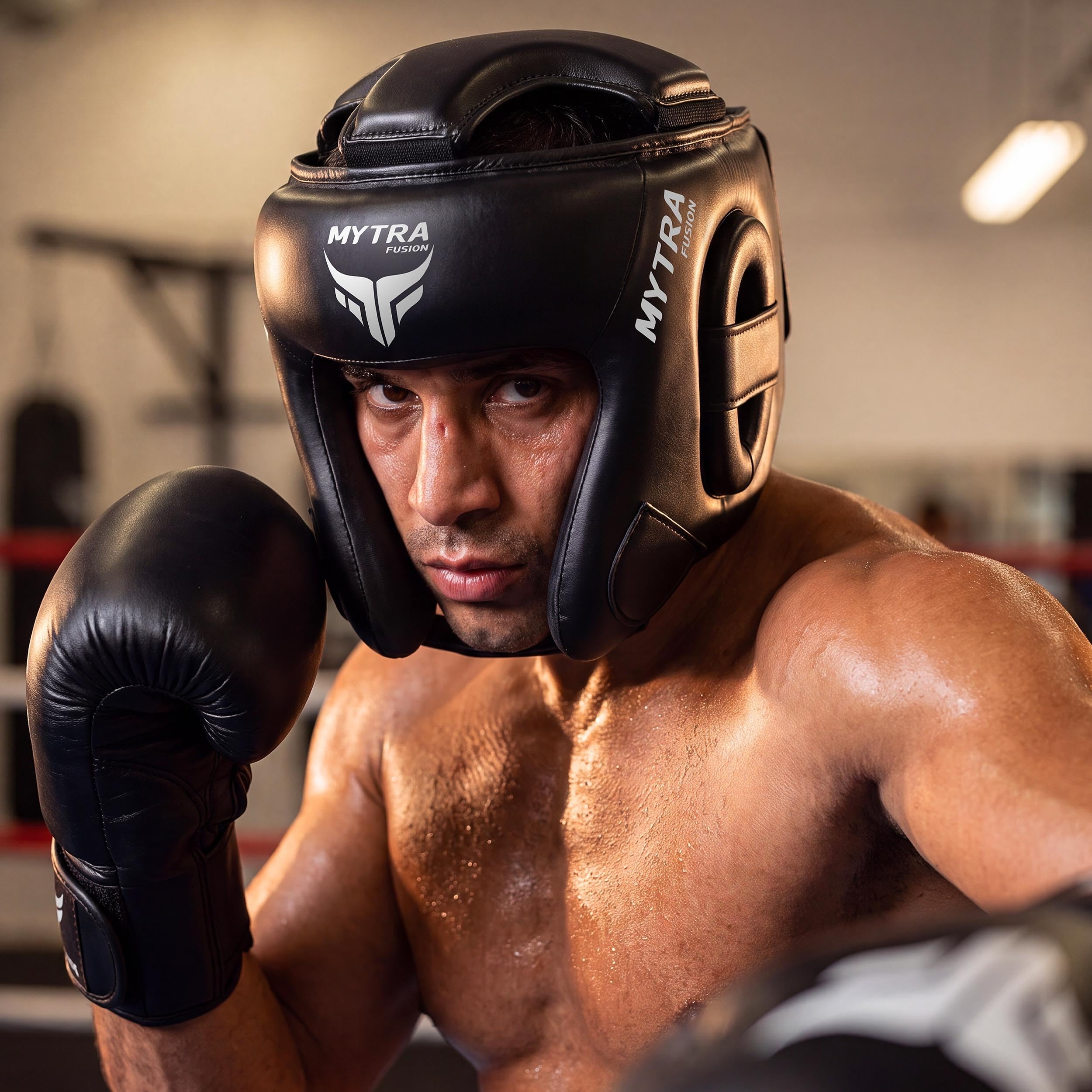 Mytra Fusion kask bokserski – kask MMA z regulowanym paskiem do kickboxingu, Muay Thai, sparingu, sportów walki i karate