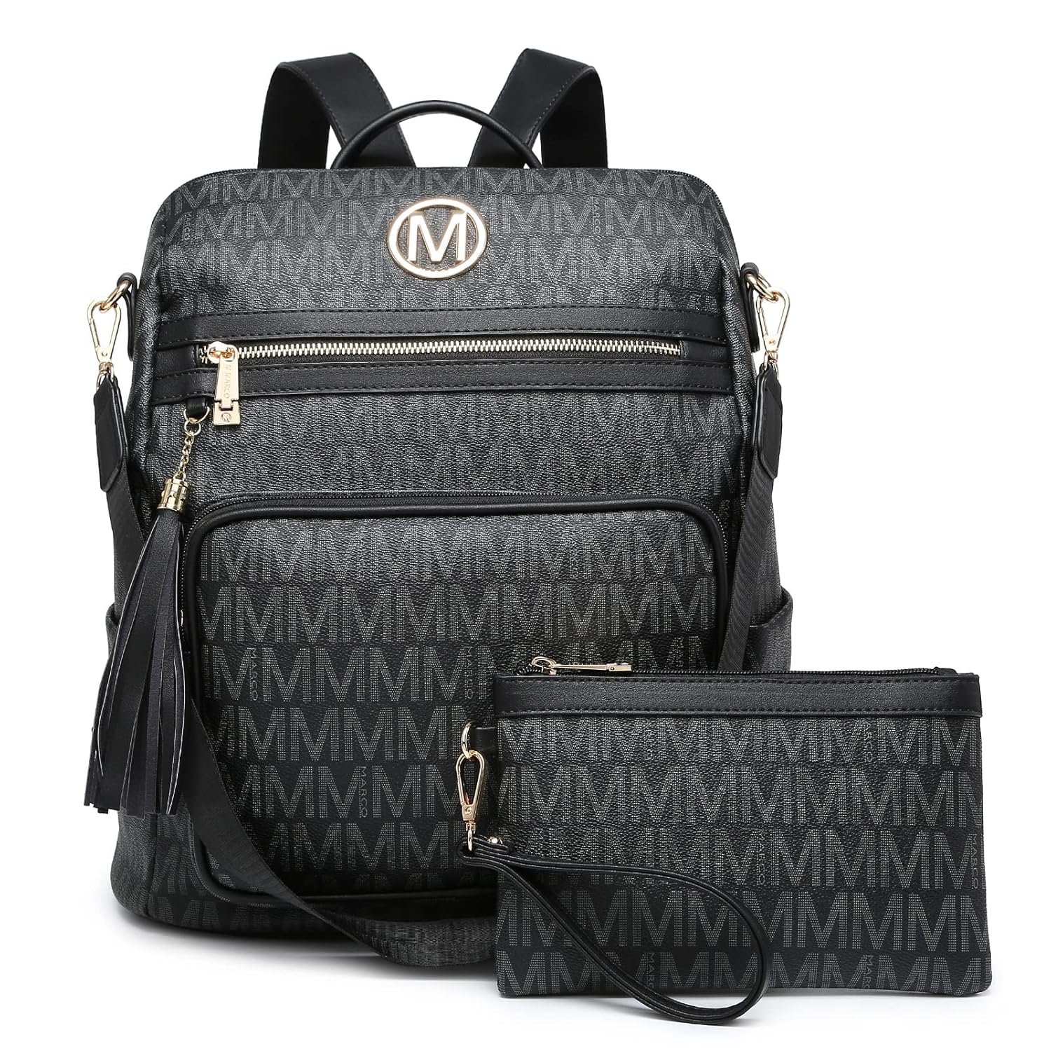 MKP COLLECTION Women Fashion Backpack Purse Convertible Large Rucksack Versatile Travel Shoulder Bags Handbag Set with Tassel