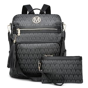 MKP COLLECTION Women Fashion Backpack Purse Convertible Large Rucksack Versatile Travel Shoulder Bags Handbag Set with Tassel