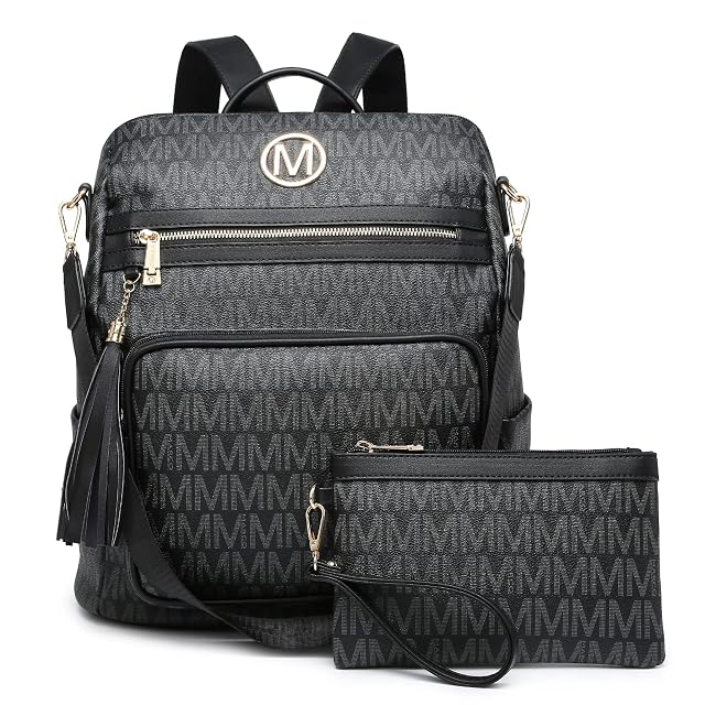 MKP COLLECTION Women Fashion Backpack Purse Convertible Large Rucksack Versatile Travel Shoulder Bags Handbag Set with Tassel