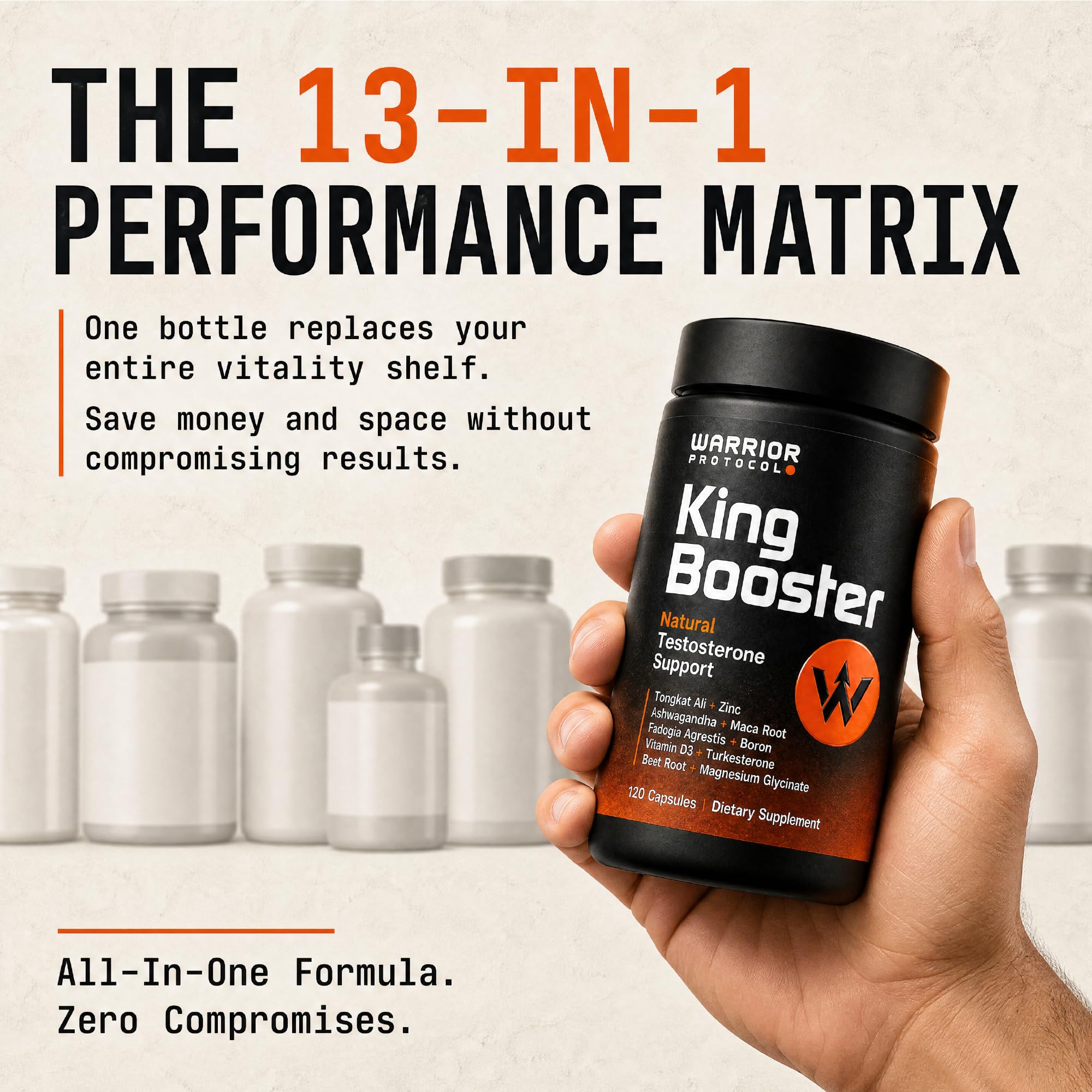 WARRIOR PROTOCOL King Booster Natural Testosterone Booster for Men - Testosterone Supplement for Men with Ashwagandha & Tongkat Ali | Muscle Growth, Libido, Stamina & Strength Support — Amazon image 5