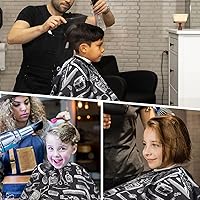 Vista 7 de Capa Profesional para Corte de Cabello con Cepillo Quitapelusas para el Cuello, Capa de Barbería de Tamaño Grande para Hombres, Mujeres y Niños