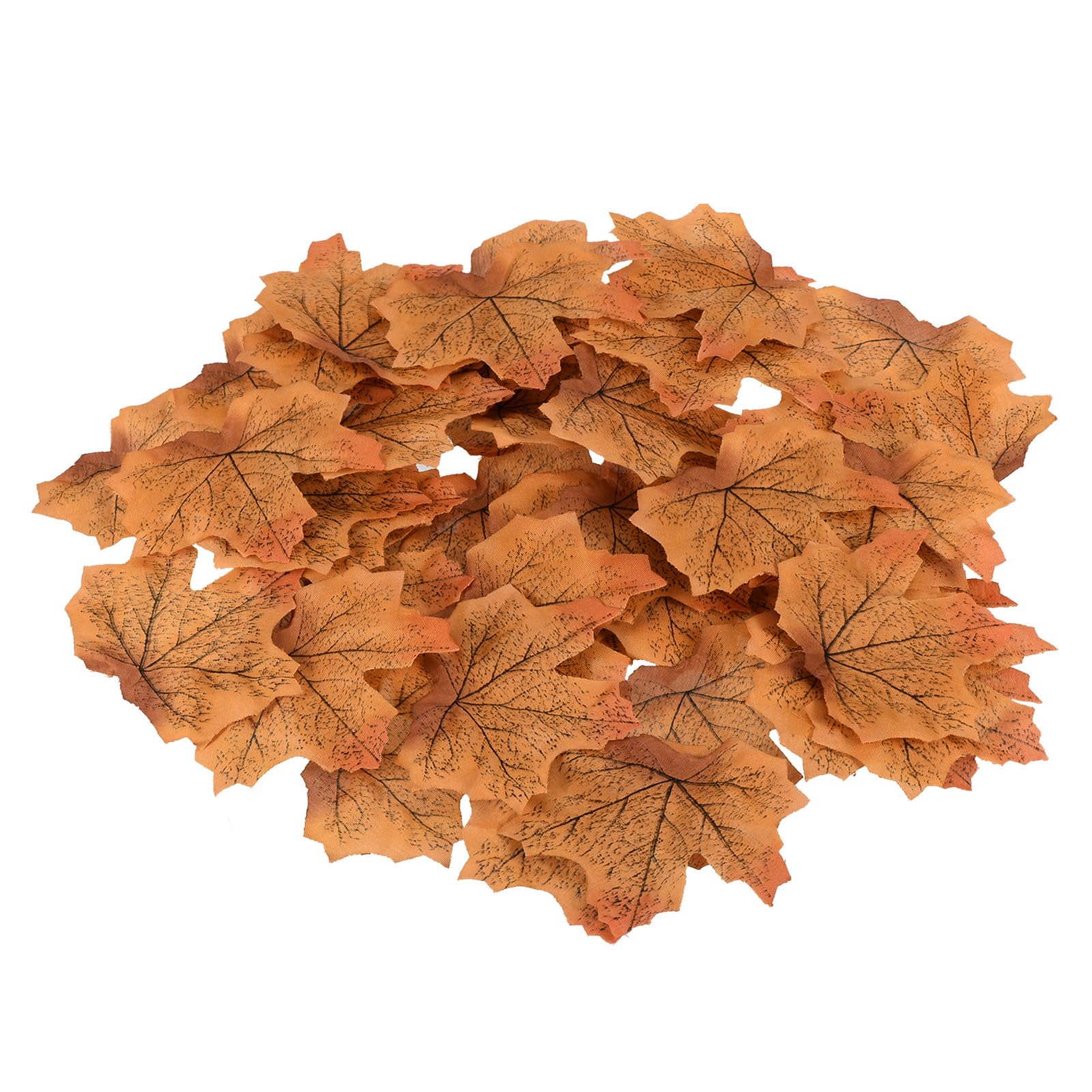 M METERXITY 200 Pack Artificial Maple Leaf - Fake Leaf Decoration Create Autumn Atmosphere, Apply to Party/Wedding/Holidays/Home Decorations (Coffee Yellow) โ image 1