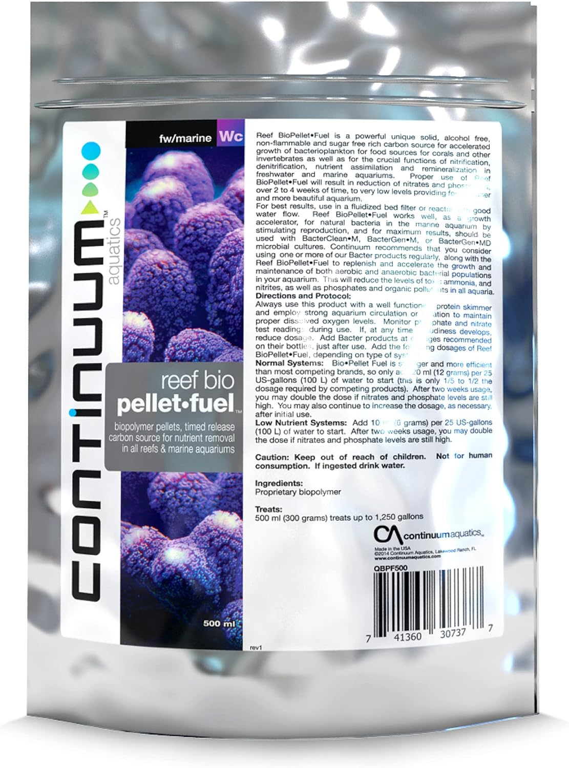 Continuum Aquatics Reef Bio Pellet Fuel – Timed Release Carbon Source for Nutrient Removal in Reef and Marine Saltwater Aquariums