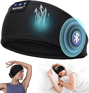 TOPOINT Sleep Headphones Headband Bluetooth 5.4, Sports Headband Earphones Sleeping Bluetooth Wireless with USB C for Women Men Sports Gifts Workout Jogging Yoga Insomnia Air Travel Meditation