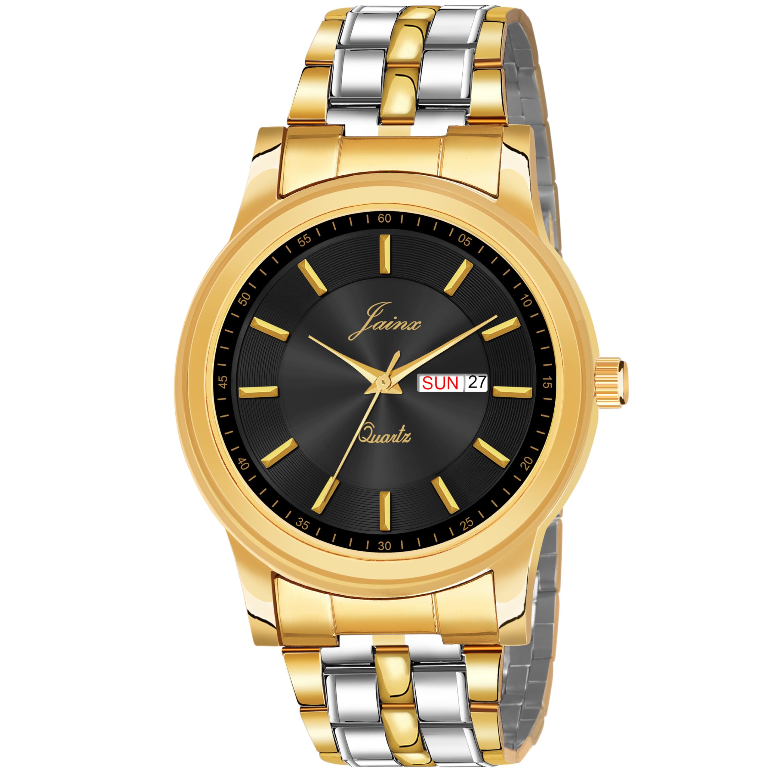 jainx Premium Black Dial Day and Date Feature Analog Wrist Watch for Men - JM1177 (B0CMX7L538) Amazon Price History, Amazon Price Tracker