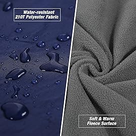 REDCAMP Large Waterproof Stadium Blanket for Cold Weather, 79x 79 Soft Warm Fleece Windproof Camping Blanket for Camping, Hiking, Traveling, Sporting Events (Dark Blue)