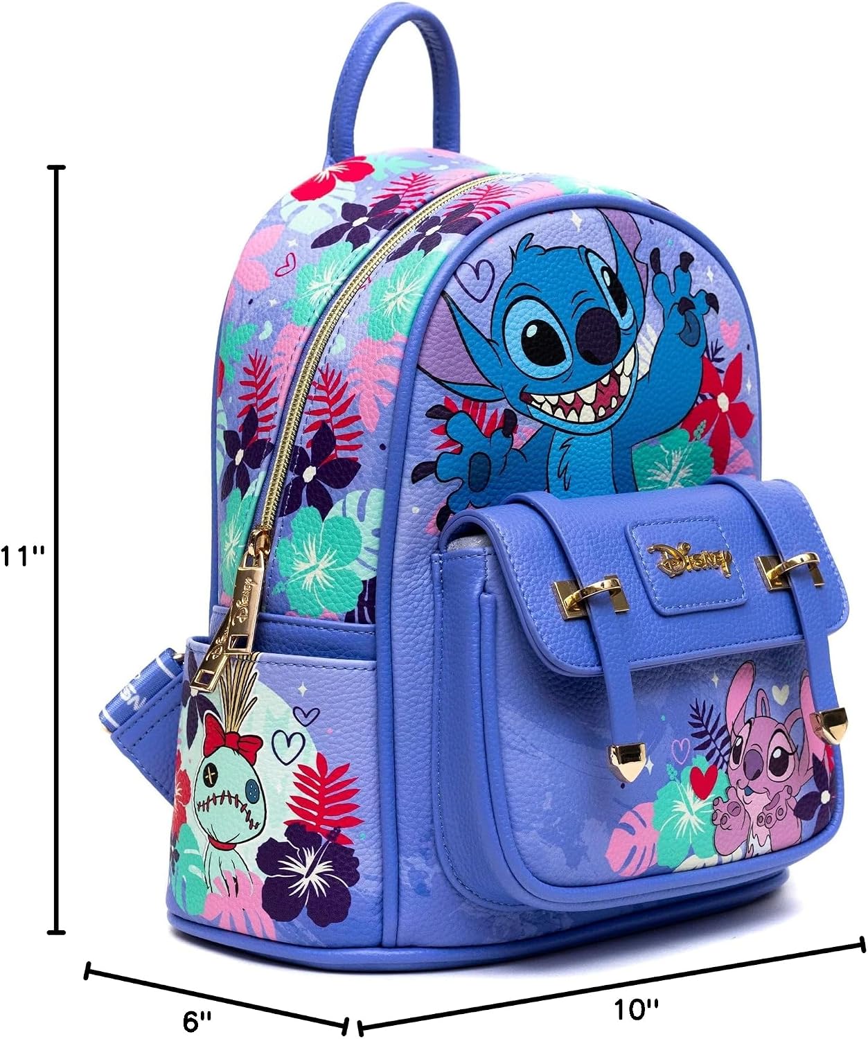 Wondapop Stitch and Angel 11" Vegan Leather Fashion Mini Backpack