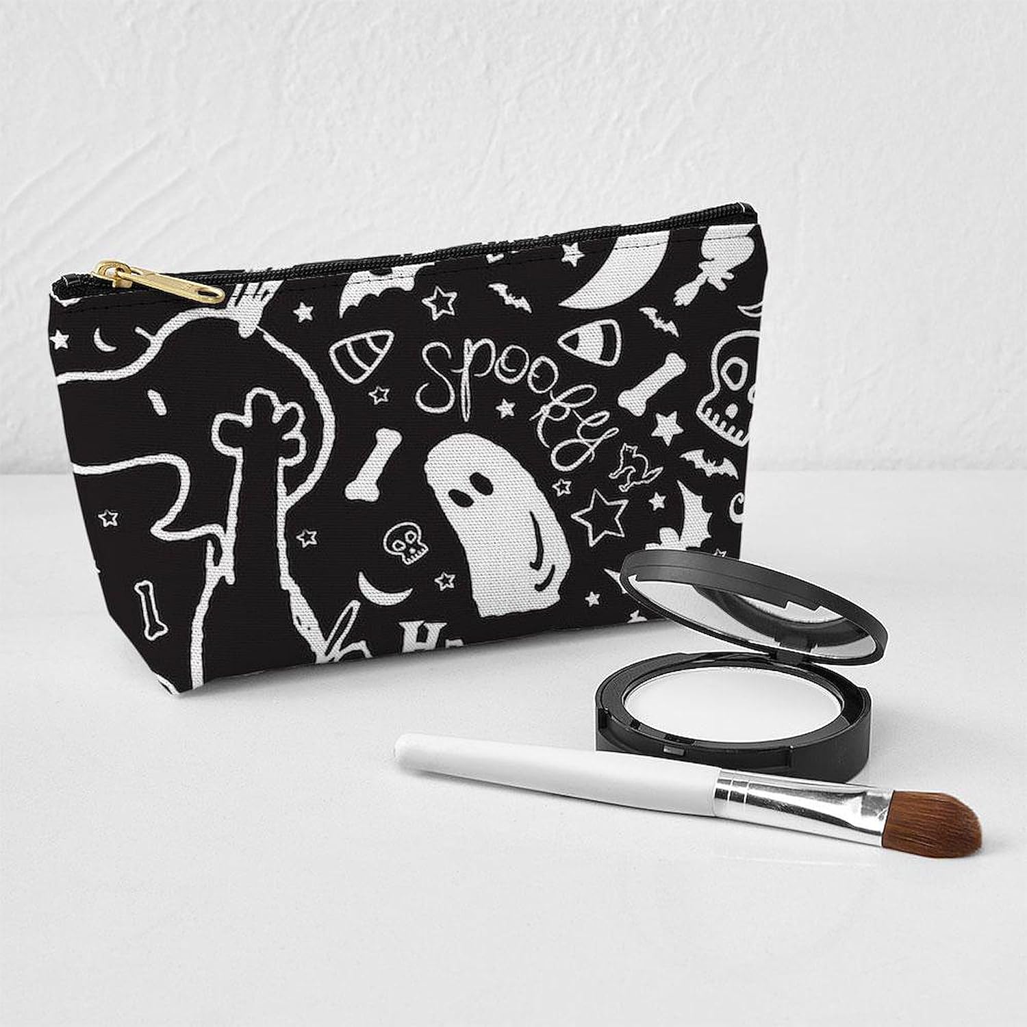 CafePress Snoopy Scary Halloween 8.5" x 4.5" Zipper Cosmetic Pouch